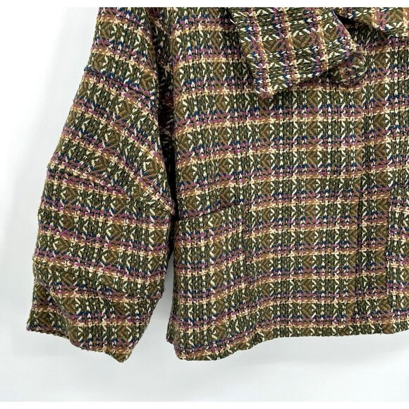 NVLT jacket blazer cape coat boucle tweed lantern sleeve plaid swing XL - Picture 3 of 7